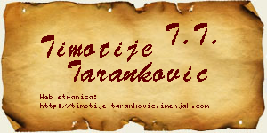 Timotije Taranković vizit kartica